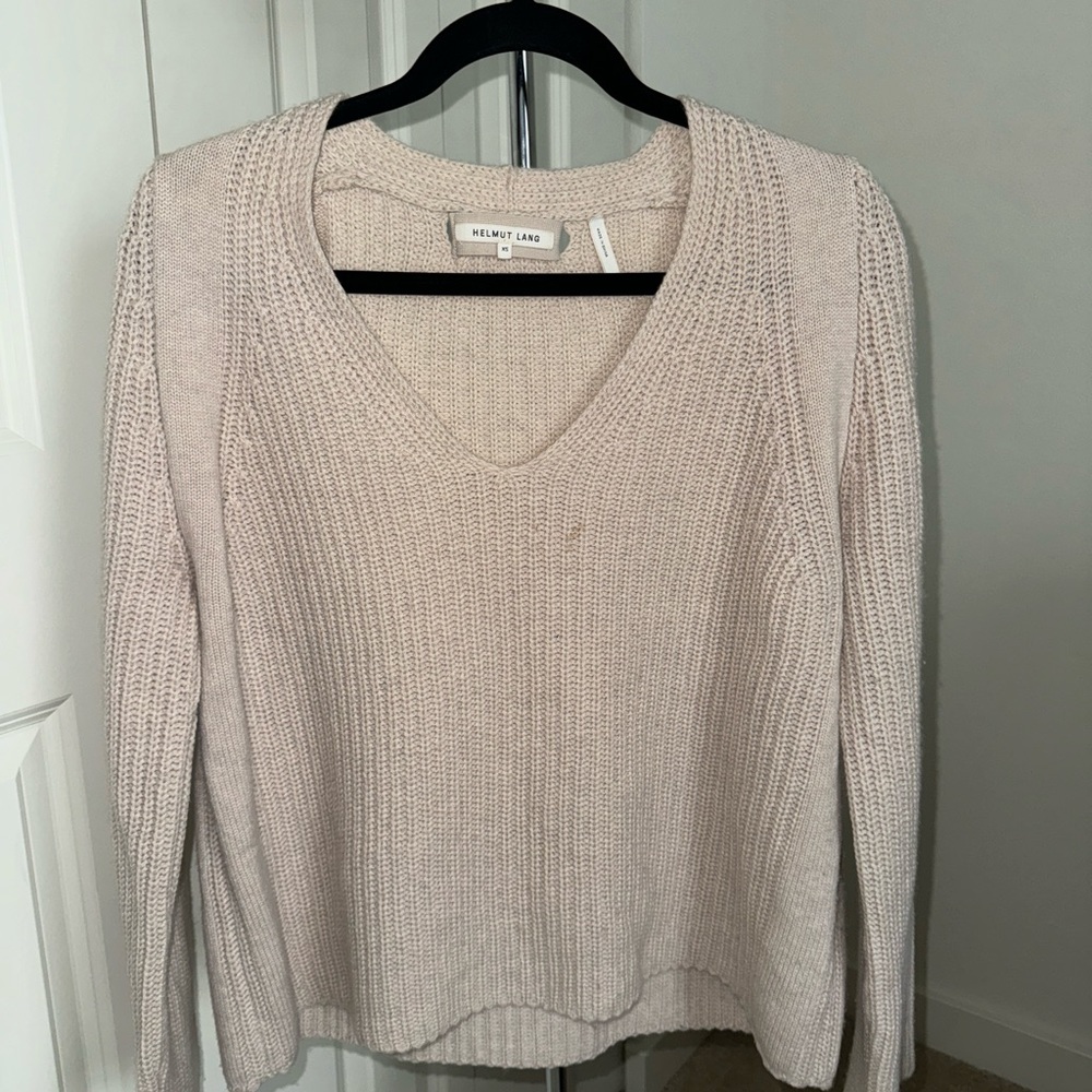 Cream Blush Helmut Lang Cable Knit Sweater in size Extra Small